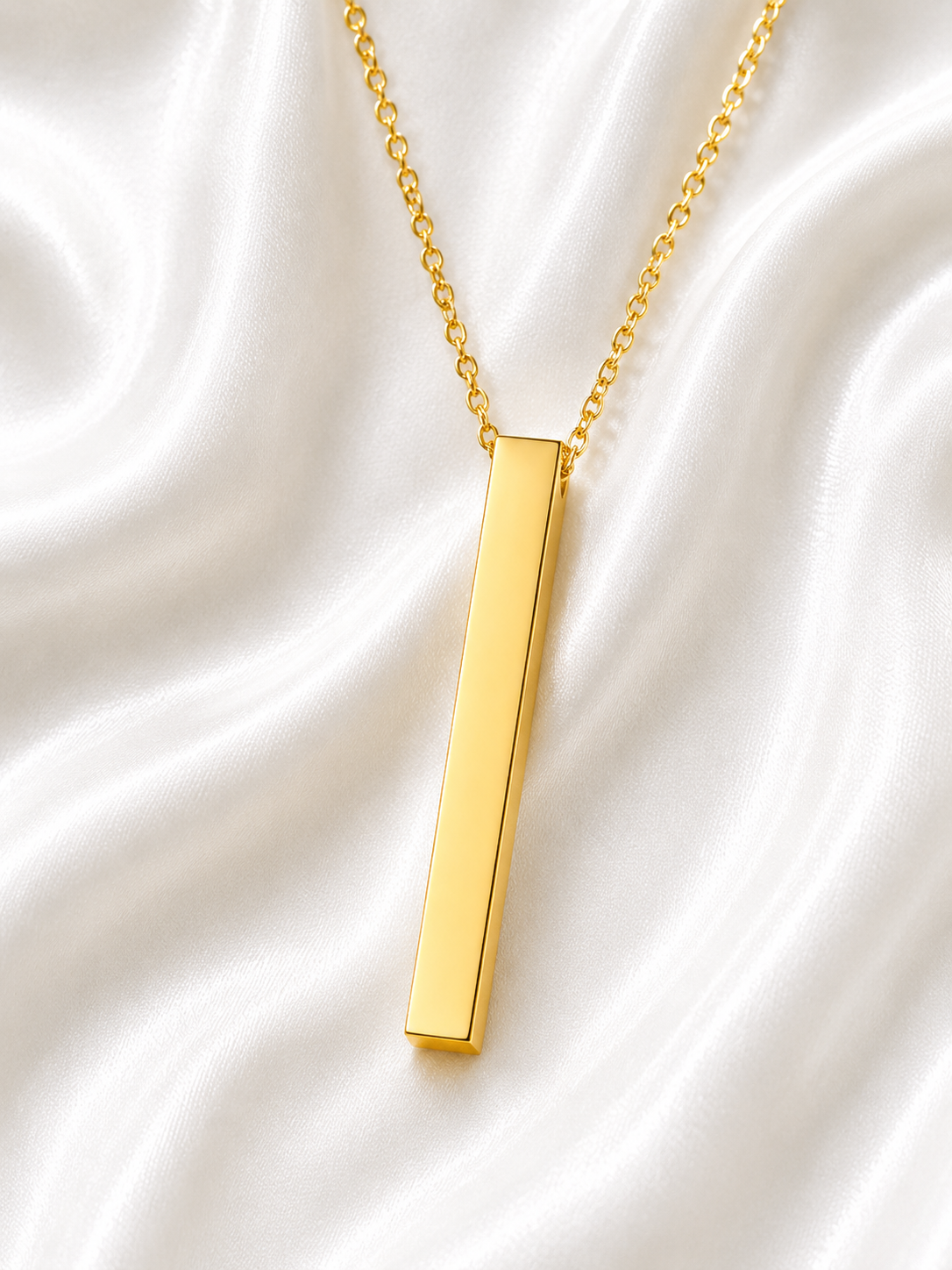 Engraved Vertical Necklace | 18k Gold plated Personalized Name Necklaces