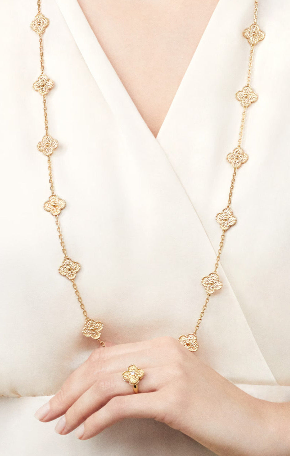 Long Gold Ubax Van Cleef Set - 18K Gold Plated