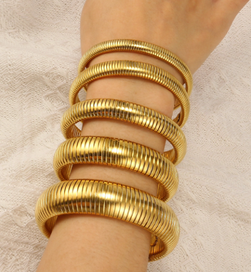 Zahra Bangles 5 Piece - 18k Gold Plated