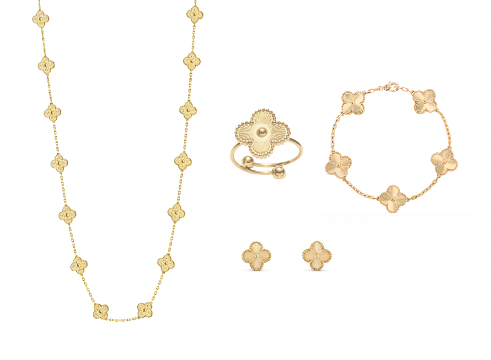 Long Gold Ubax Van Cleef Set - 18K Gold Plated