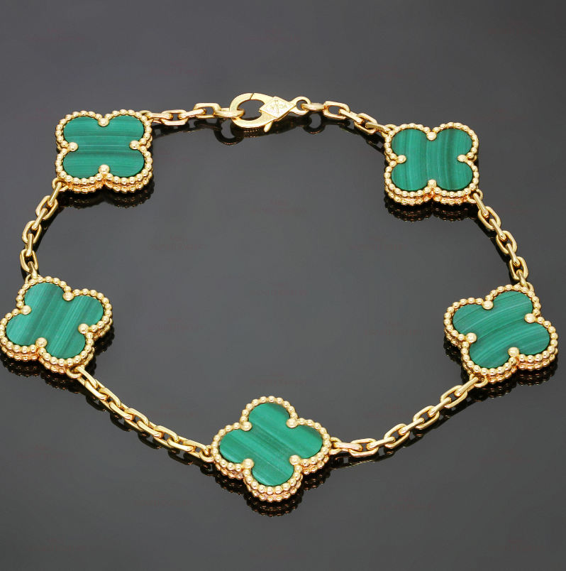 Green Ubax Van Cleef Bracelet 18K Gold Plated