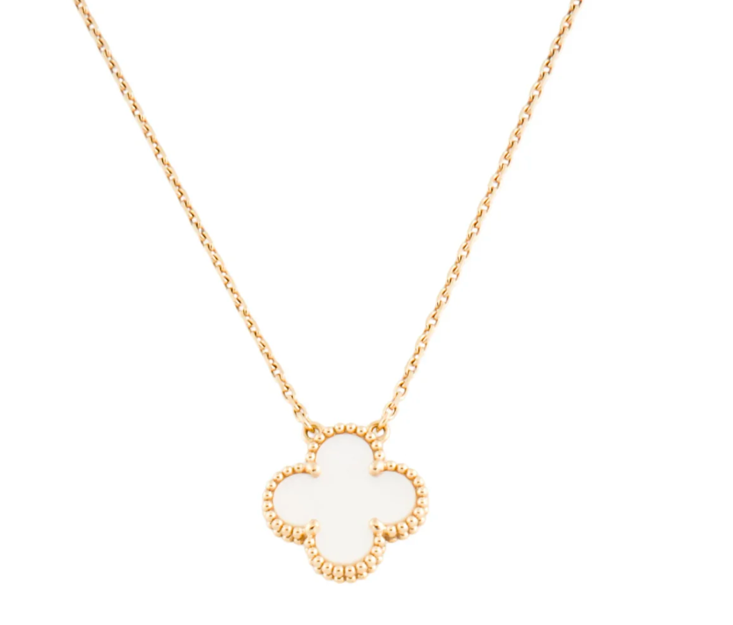 White Ubax Van Cleef Set - 18K Gold Plated