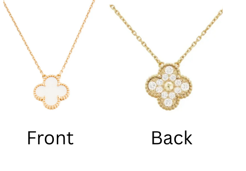 White and Gold Ubax Van Cleef with Diamonds Set - 18K Gold Plated