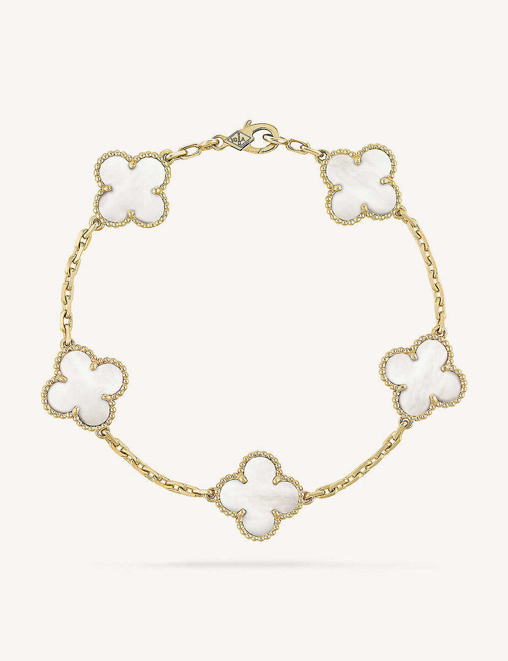 White Ubax Van Cleef Set - 18K Gold Plated