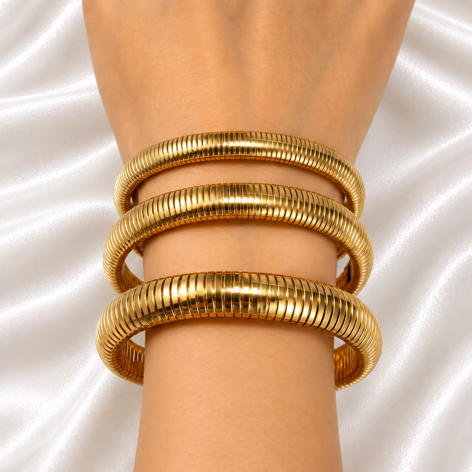 Zahra Bangles 3 Piece - 18k Gold Plated