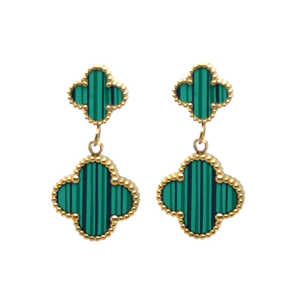 Green Ubax Van Cleef Earrings 3.0 - 18K Gold Plated
