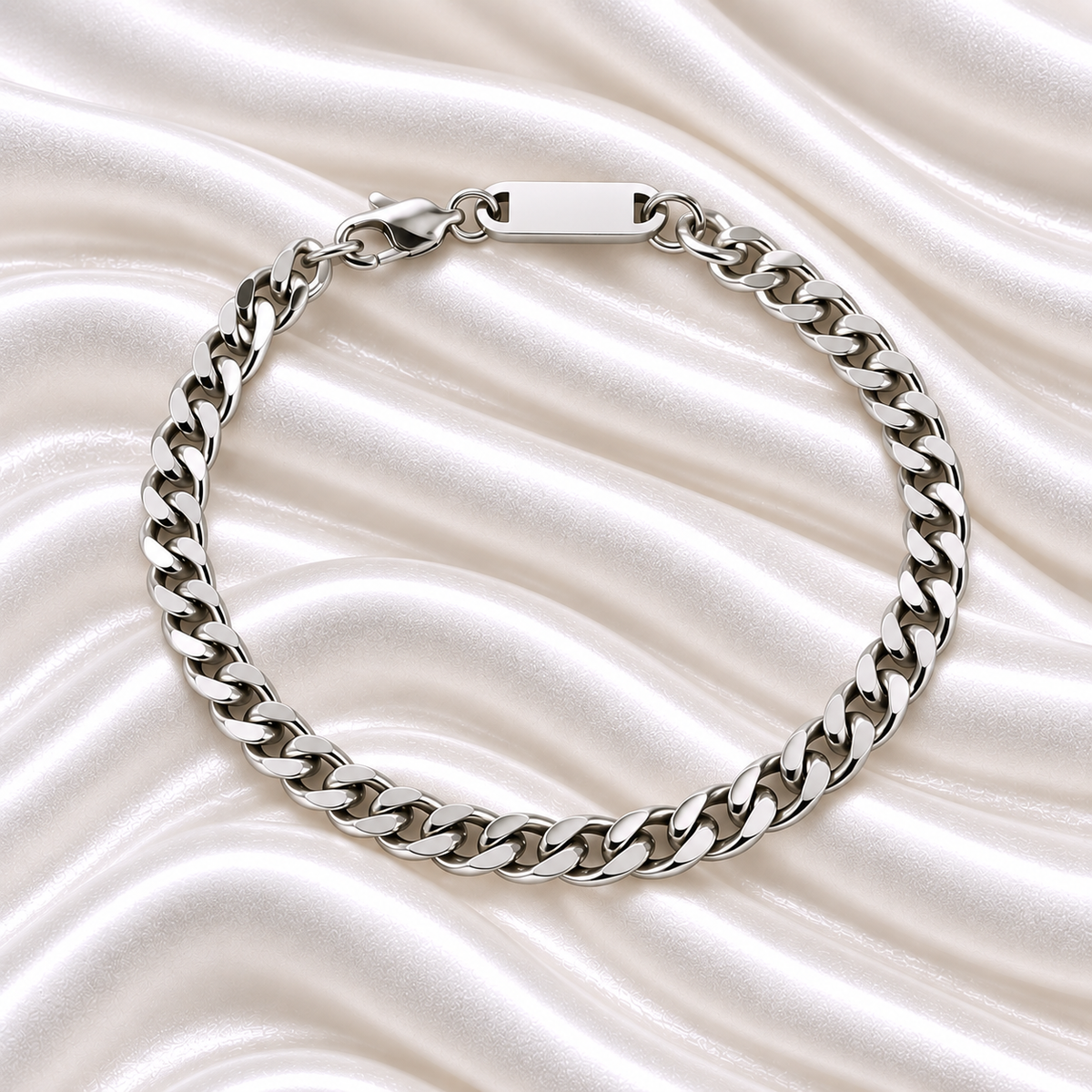 Fahad Curb Bracelet For Men - Stainless Steel