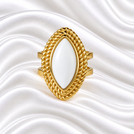 Iftan White Pearl Ring - 18K Gold Plated