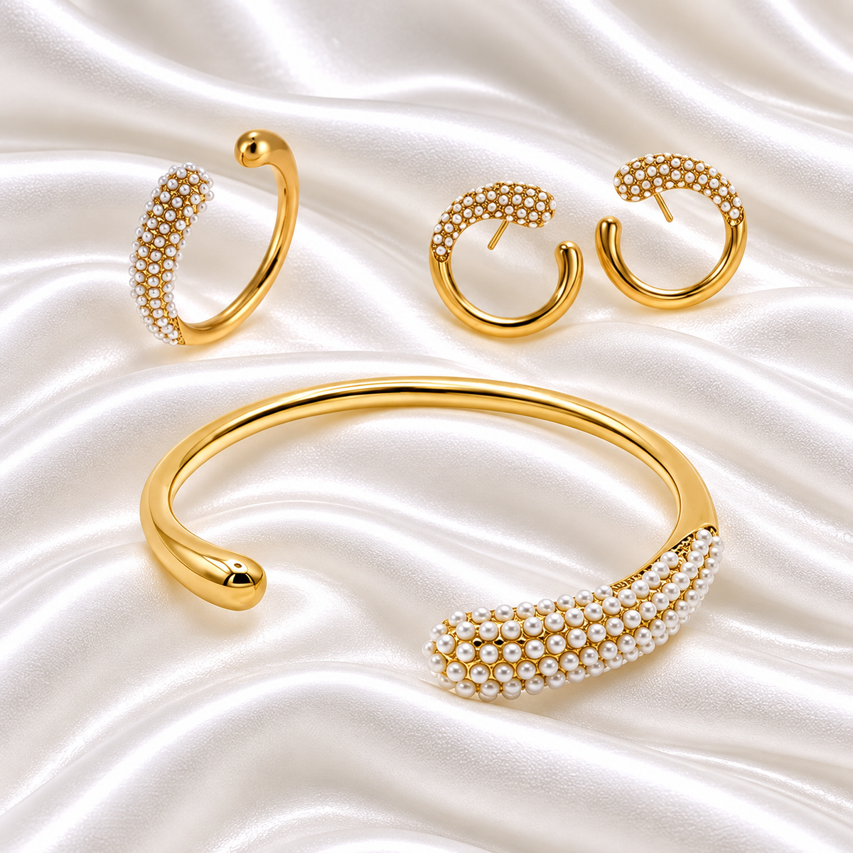 Sagal Set Pearls - 18K Gold Plated