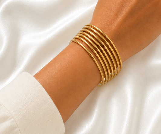 Amina 7 pieces Bangles - 18k Gold Plated