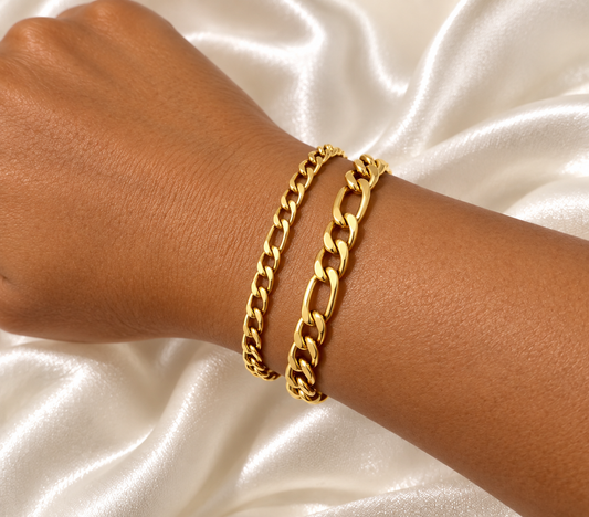Nastexo Slim Figaro Bracelet - 18k Gold Plated