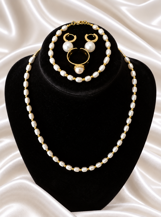 Luula Pearl Set - 18K Gold Plated
