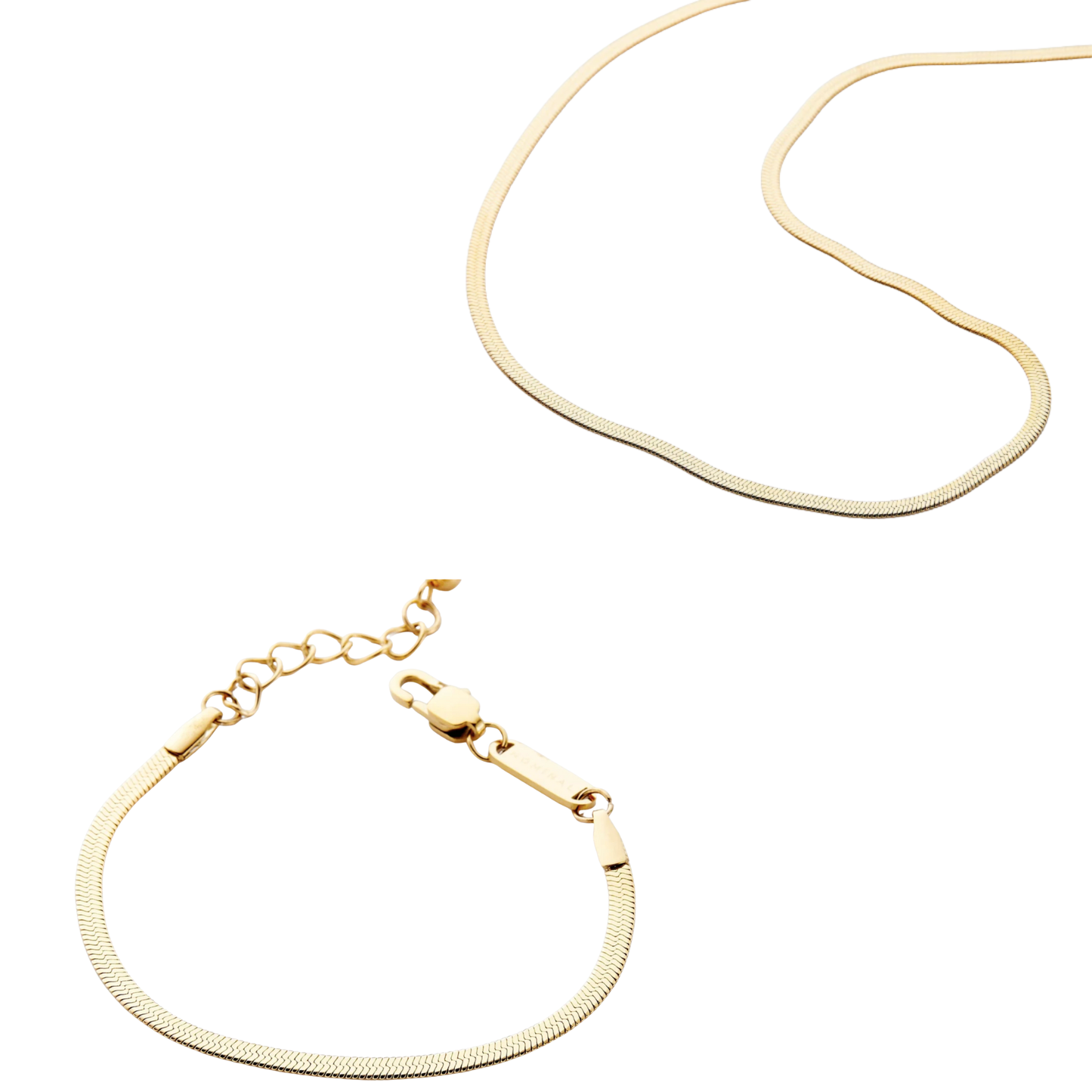 Assiya Herringbone Chain Set | Kids Girls 18K Gold Plated