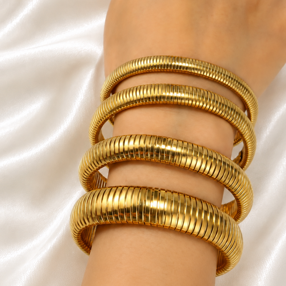 Zahra Bangles 4 Piece - 18k Gold Plated