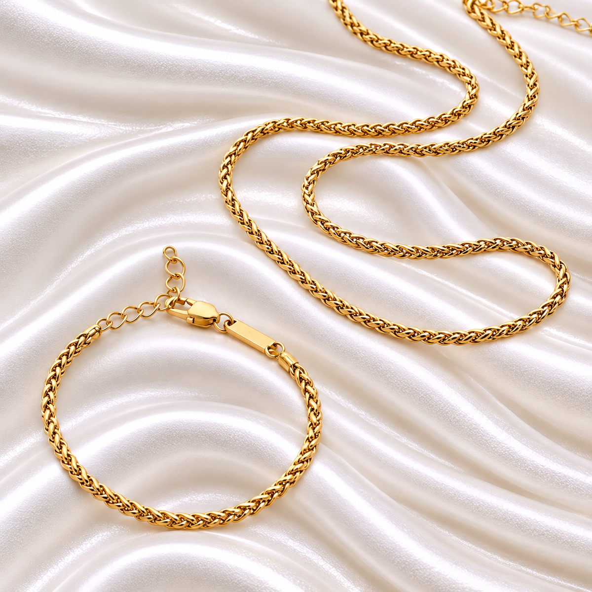 Naima Wheat Chain Set | Kids Girls 18K Gold Plated