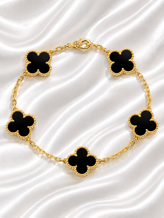 Black Ubax Bracelet - 18K Gold Plated