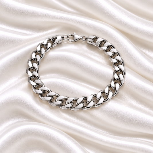 Wais Cuban Chain Bracelet For Men - Stainless Steel
