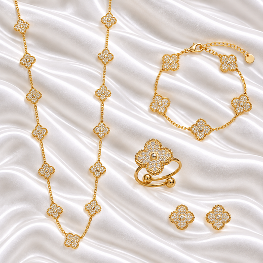 Long Gold Diamond Ubax Set - 18K Gold Plated