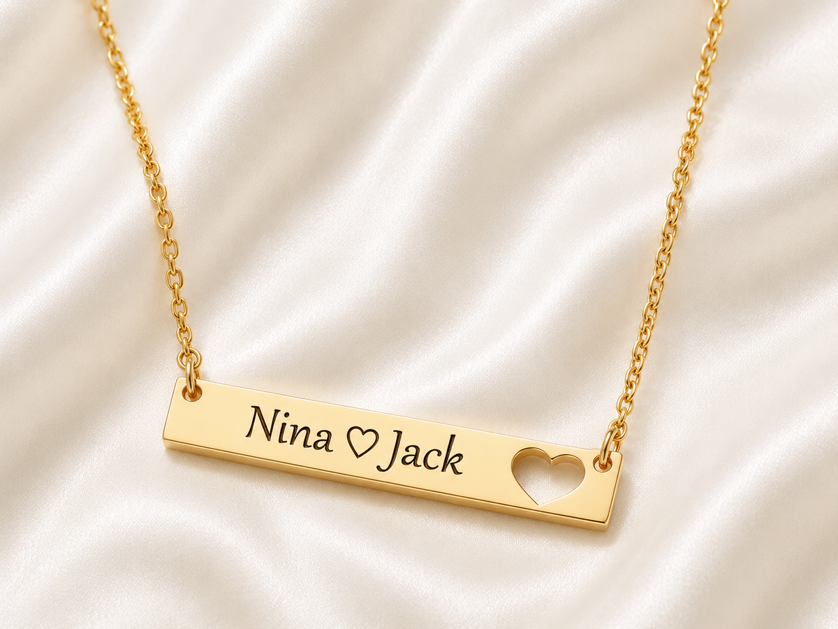 Engraved Necklace | 18k Gold plated Custom Name Necklaces