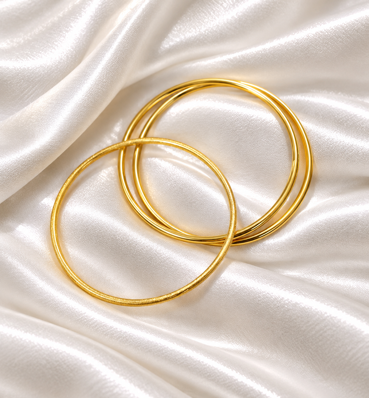 Amina 3 pieces Bangles - 18k Gold Plated