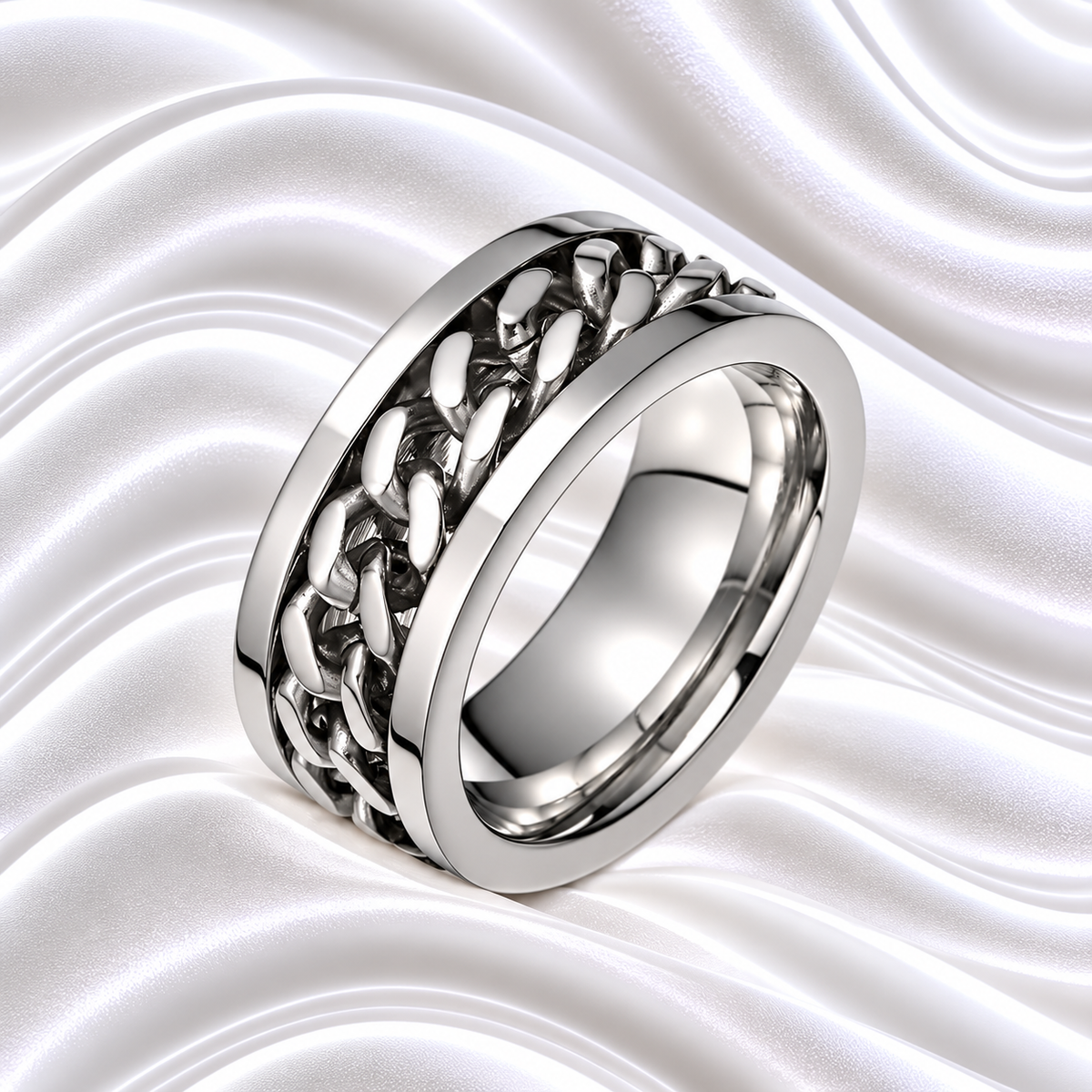 Ahmed Spinner Chain Ring - Stainless Steel