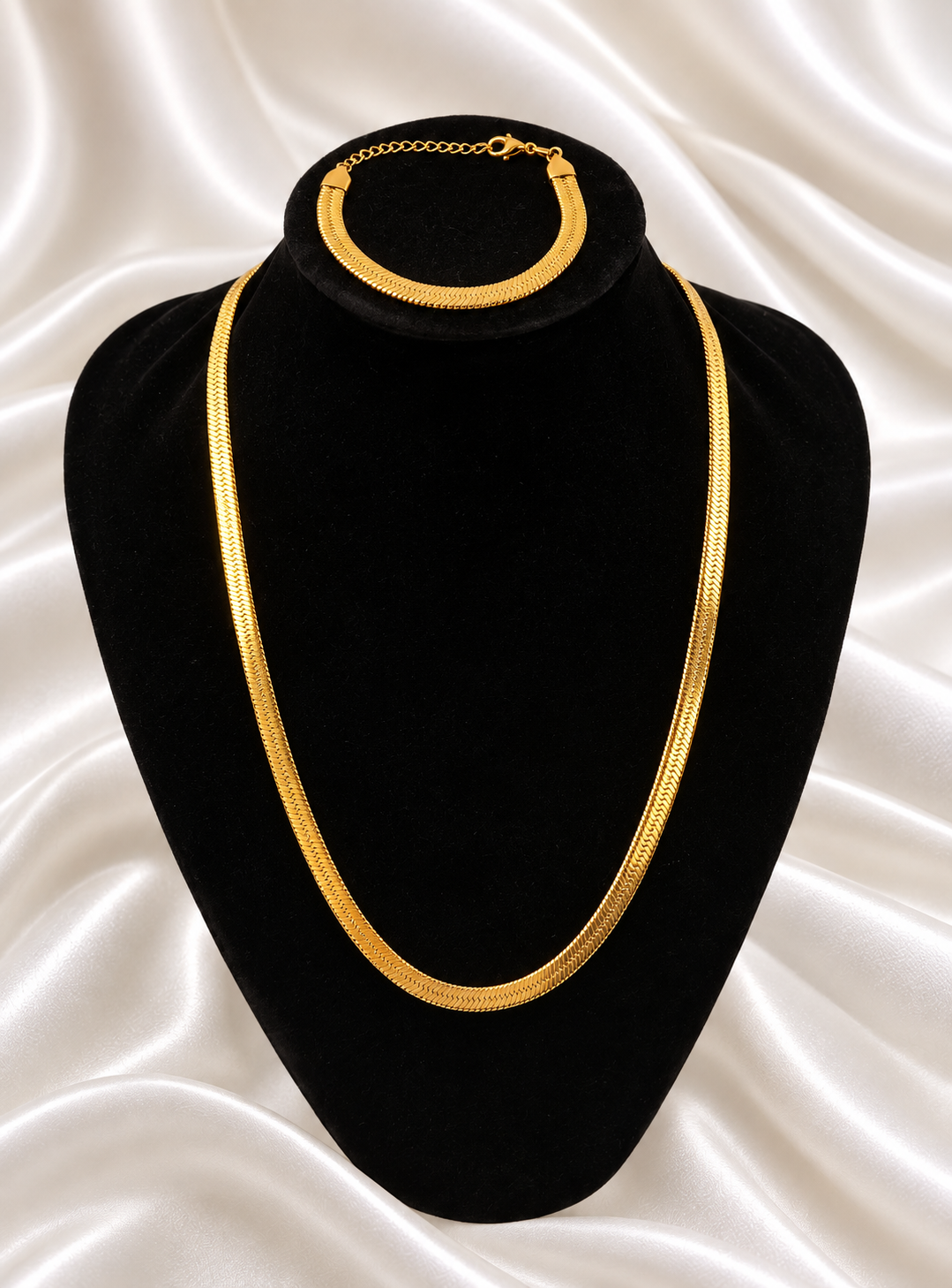 Ismahan Slim Herringbone set - 18k Gold Plated