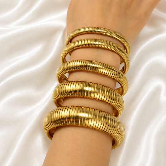 Zahra Bangles 5 Piece - 18k Gold Plated