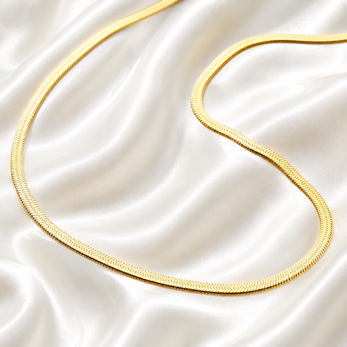 Assiya Herringbone Chain Necklace | Kids Girls 18K Gold Plated