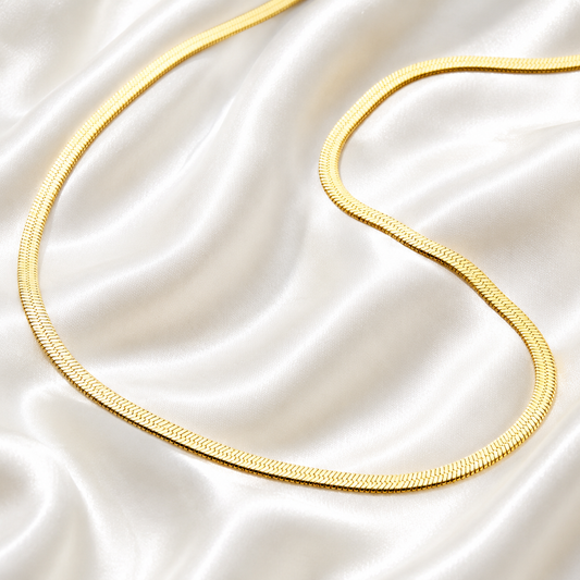 Assiya Herringbone Chain Necklace | Kids Girls 18K Gold Plated