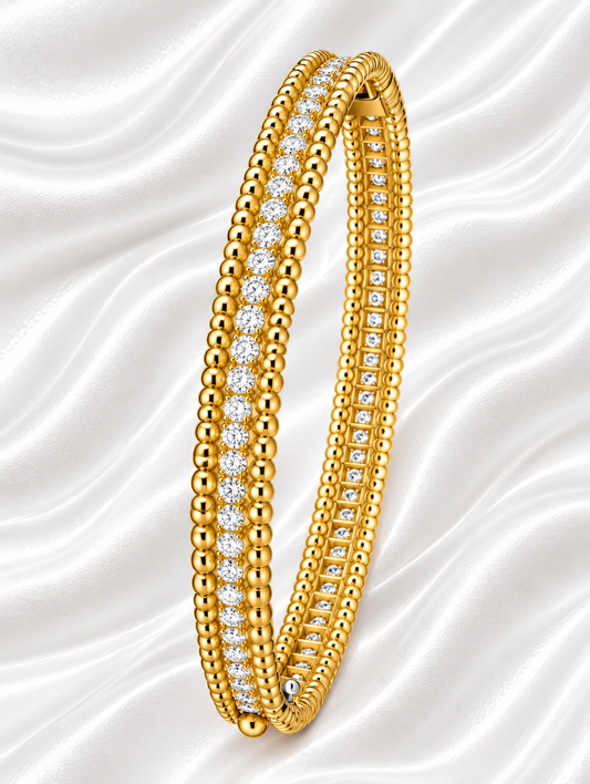 Edna Perlée Bracelet with Diamonds - 18K Gold Plated