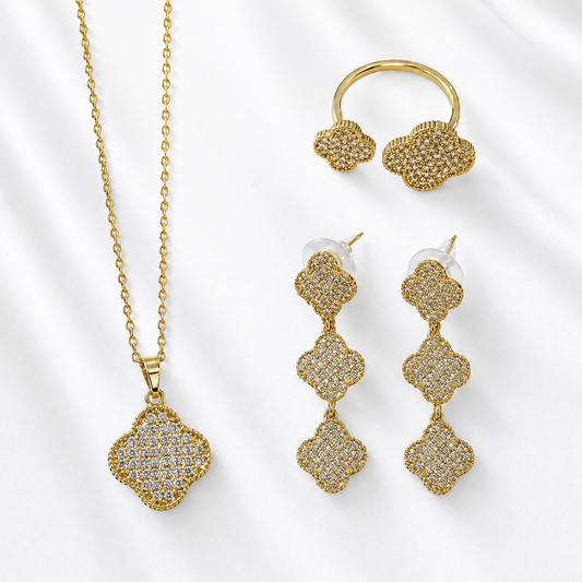 3 Piece Dangle Gold Ubax Set - Stainless Steel
