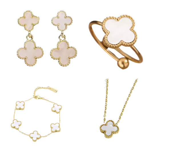 White Ubax Van Cleef Set 3.0  - 18K Gold Plated