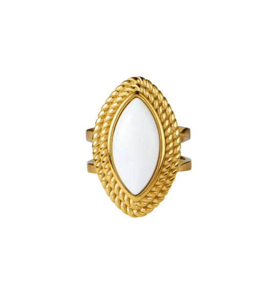 Iftan White Pearl Ring - 18K Gold Plated