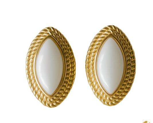 Iftan White Earrings - 18K Gold Plated