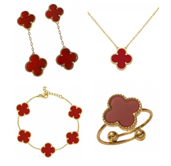 Red Ubax Van Cleef Set 2.0  - 18K Gold Plated