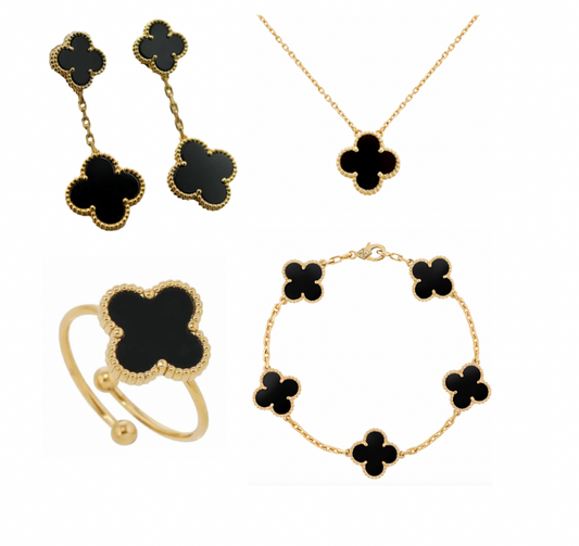 Black Ubax Van Cleef Set Style 2.0 - 18K Gold Plated