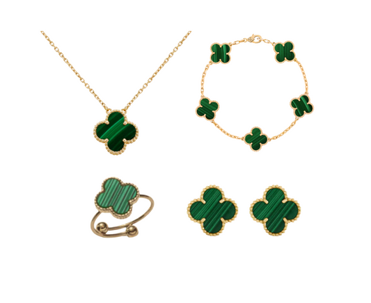 Green Ubax Van Cleef Set  - 18K Gold Plated