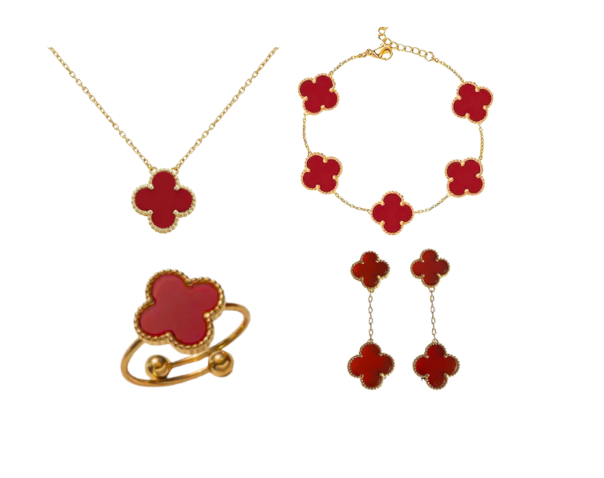 Red Ubax Van Cleef Set 2.0  - 18K Gold Plated