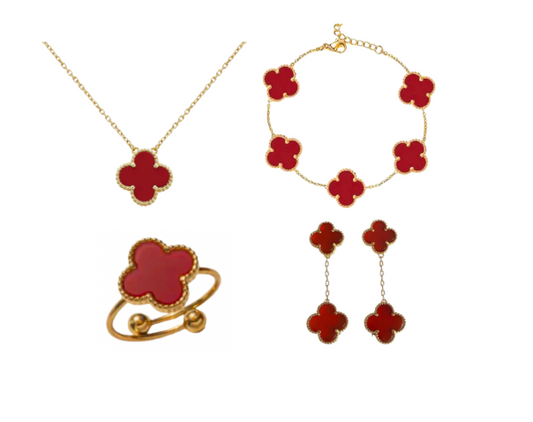 Red Ubax Van Cleef Set 2.0  - 18K Gold Plated