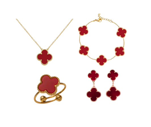 Red Ubax Van Cleef Set 3.0  - 18K Gold Plated