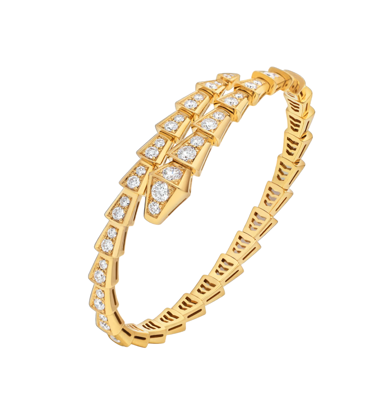 Ilwaad Serpenti Diamond Bangle - 18K Gold Plated