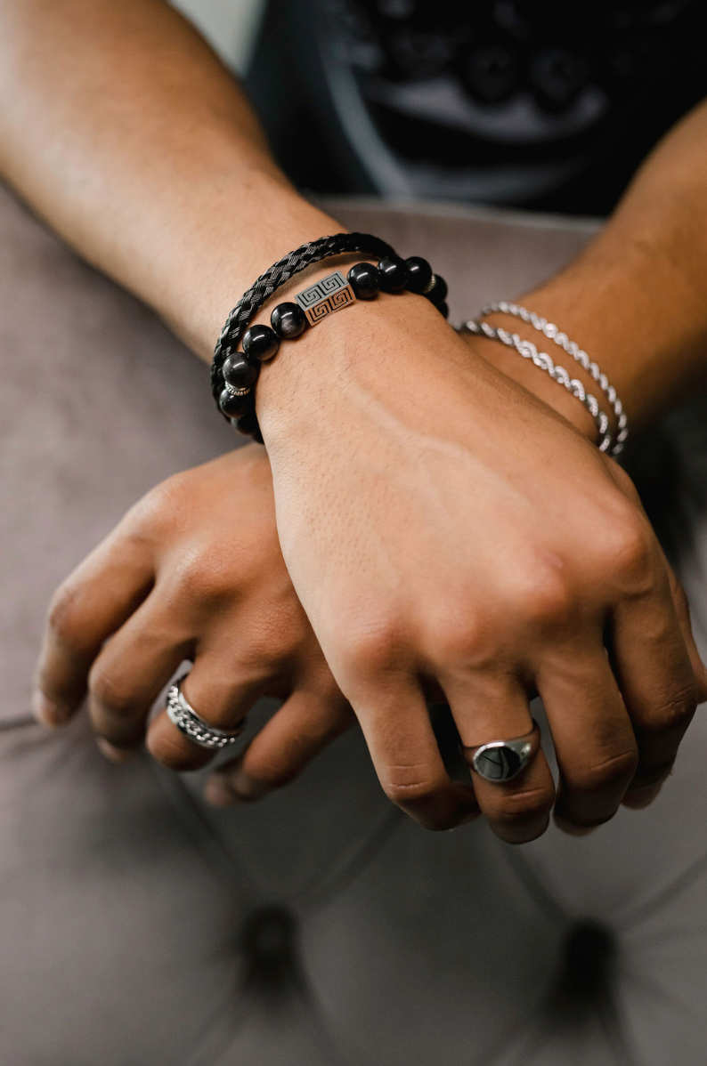 Munir Natural Stone Bracelet - Stainless Steel
