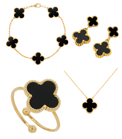 Black Ubax Van Cleef Set 3.0 - 18K Gold Plated
