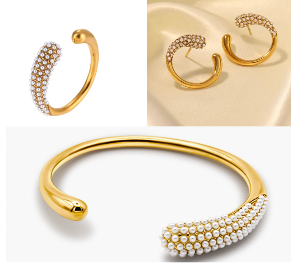 Sagal Set Pearls - 18K Gold Plated