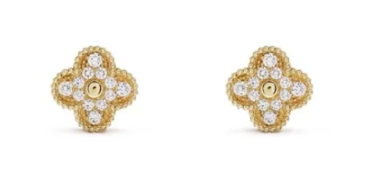 Gold Ubax Van Cleef with Diamonds Set - 18K Gold Plated