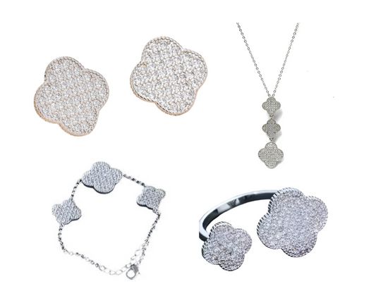 Silver 3 Chunky Cloves Van Cleef Set - Stainless Steel