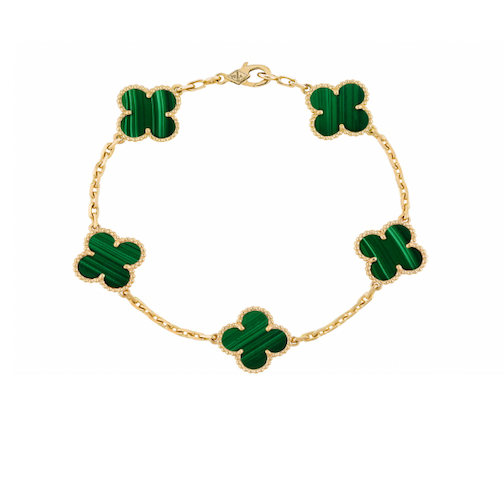 Green Ubax Van Cleef Bracelet - 18K Gold Plated