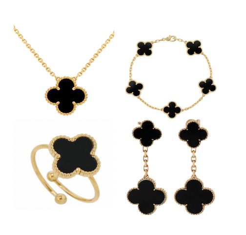 Black Ubax Van Cleef Set Style 2.0 - 18K Gold Plated