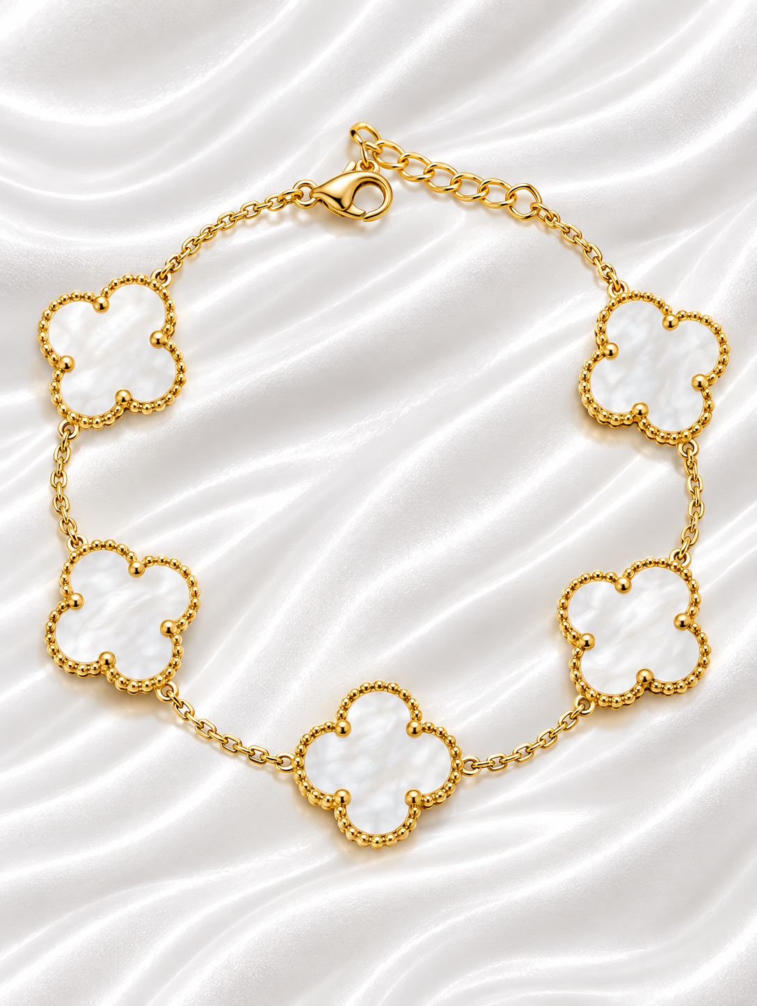 White Ubax Bracelet - 18K Gold Plated