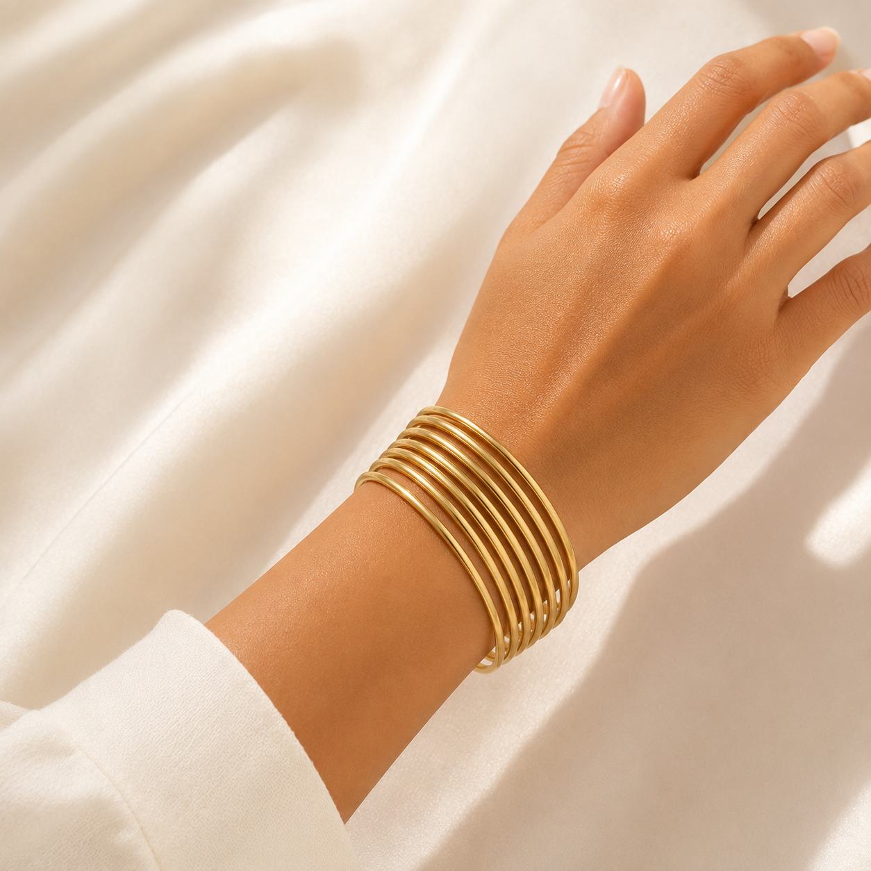 Amina 7 pieces Bangles - 18k Gold Plated